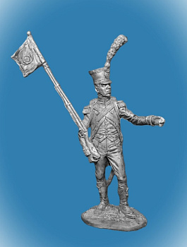 Картинка 042. Оловянный солдатик Сержант волтежеров легкой пехоты,Франция 1809-13г., 54мм  от магазина Масштаб