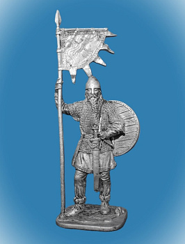 Картинка 216. Оловянный солдатик Викинг со знаменем, 9-10 вв., 54мм  от магазина Масштаб