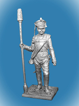 Картинка 033. Оловянный солдатик Русский бомбардир 1812-15гг, 54мм  от магазина Масштаб