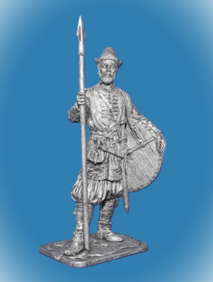 Картинка 332 Оловянный солдатик Древнерусский воин. Русь, 10 век, 54 мм  от магазина Масштаб