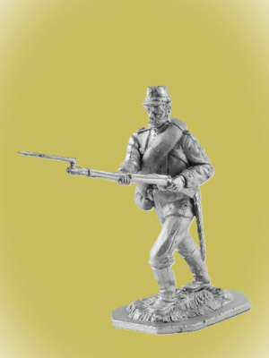 Картинка P-085 Рядовой Русской армии 1877 г. , 54 мм, металл  от магазина Масштаб