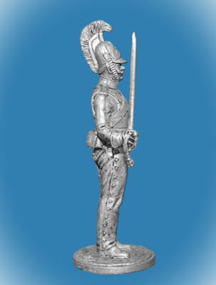 Картинка NAP-102 Оловянный солдатик Рядовой армейского кирасирского полка. Россия, 1812-14гг, 54 мм  от магазина Масштаб